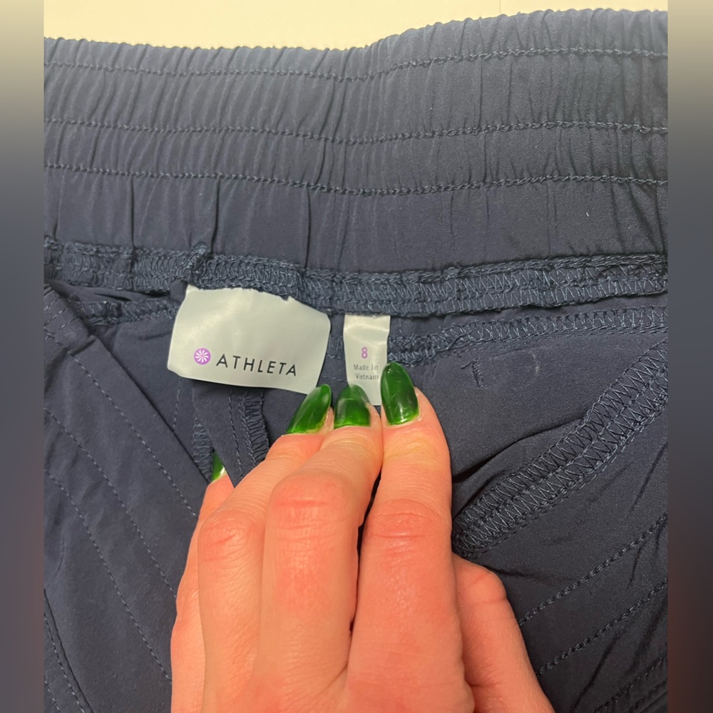 Athleta Navy Blue Capri Joggers Track Pants Sweatpants Women’s 8 - Picture 3 of 7